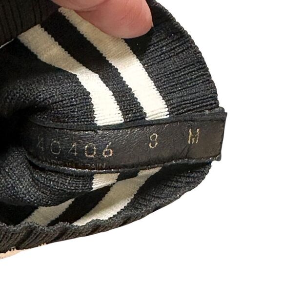 Stuart Weitzman Black and Gold Knit Sock Ankle Boots Size 8 M - Picture 10 of 14